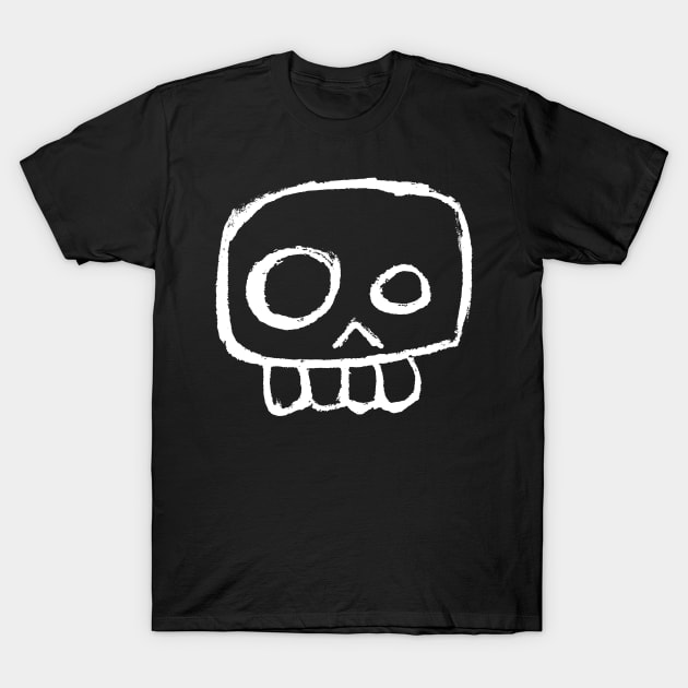 Agent Skully – Skull (white on black) T-Shirt by LiveForever